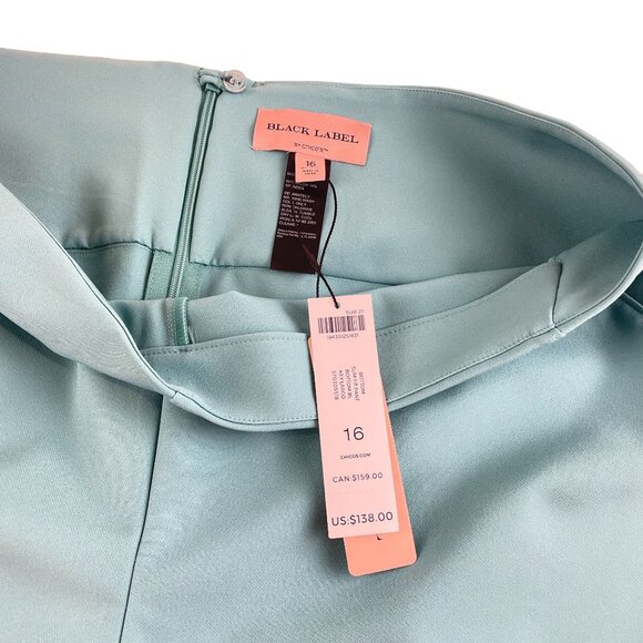 Chico's Black Label Slim Fit Women's Turquoise Back Zip Pants Sz 16 NWT - Picture 3 of 8